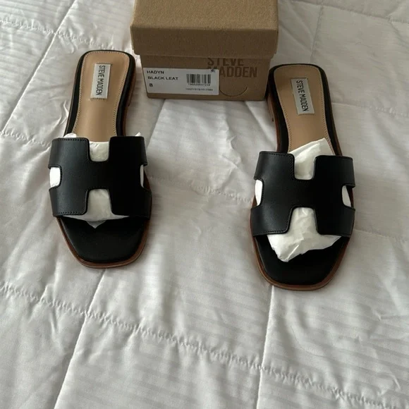 NIB Steve Madden Hayden black sandals size 8 - Picture 3 of 6